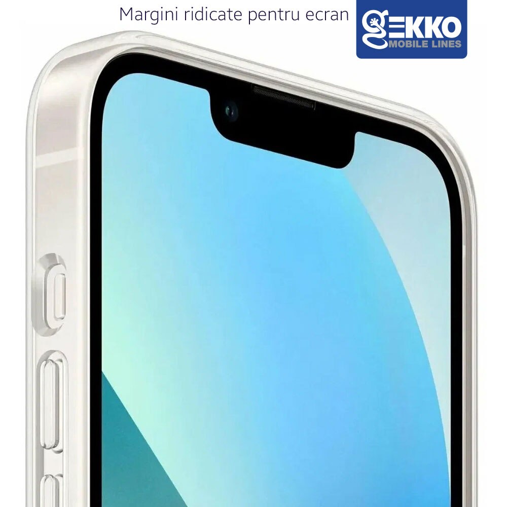 Husa pentru iPhone 14 - Clear, Ultrasubtire, din silicon gel, cu decupaje la camere, 0.3mm, Gekko, Transparenta Transparent Bumper