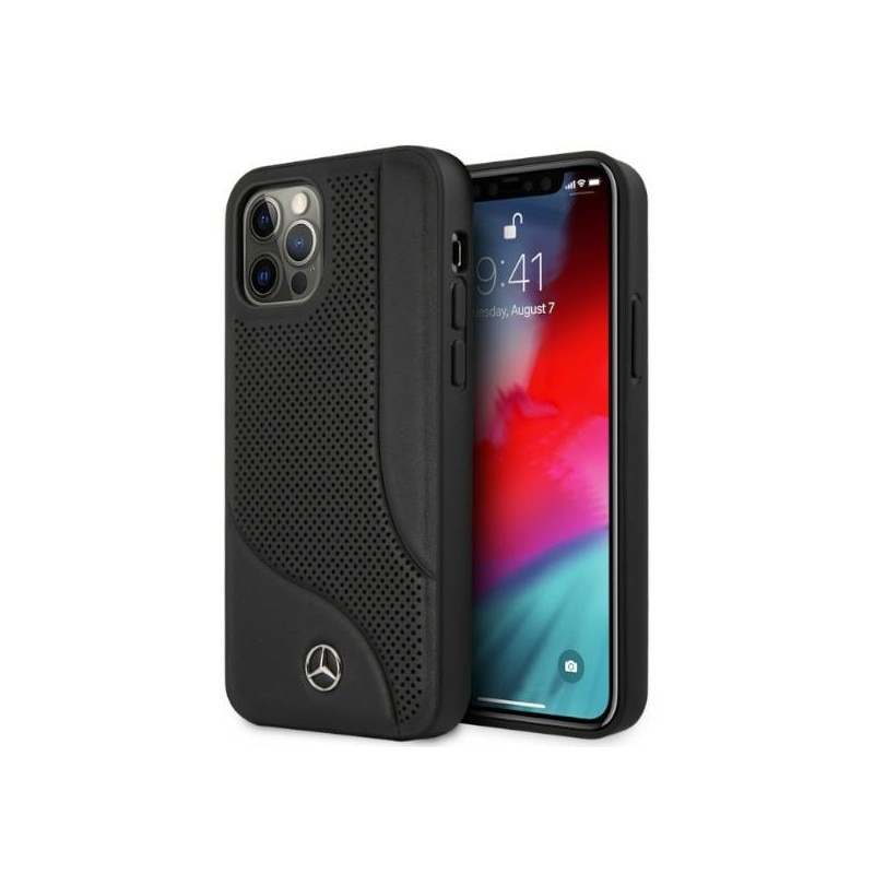 Husa Spate Premium Mercedes Amg Compatibila Cu iPhone 12 / 12 Pro, Piele Naturala Perforated Area - 9013189