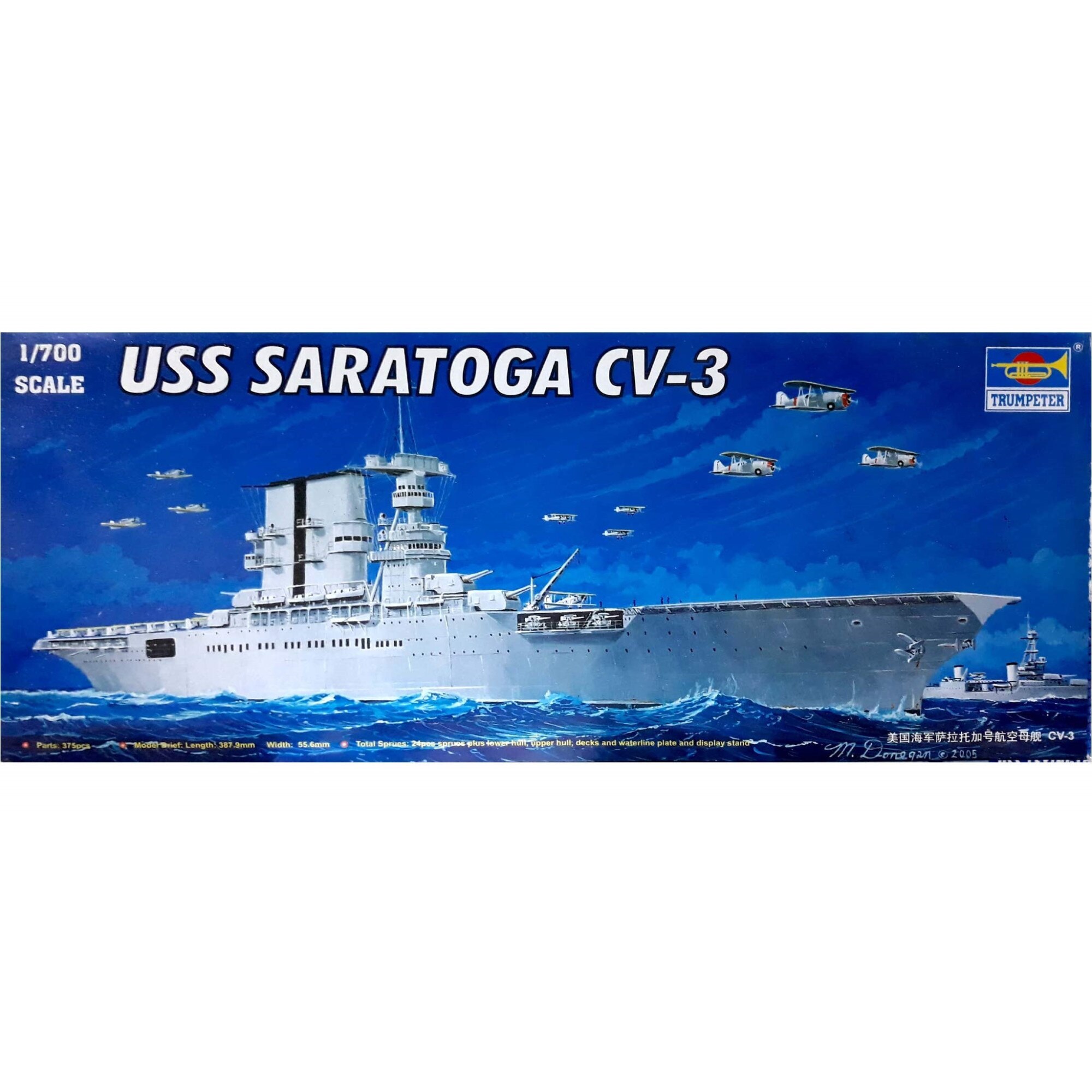 Kit de construit portavion USS SARATOGA CV-3 1936 1:700