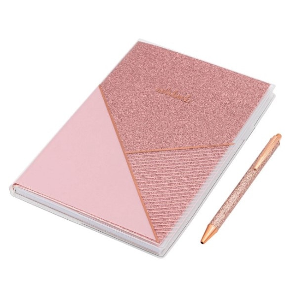 Set Zola® Agenda si pix, roz auriu, 2 piese