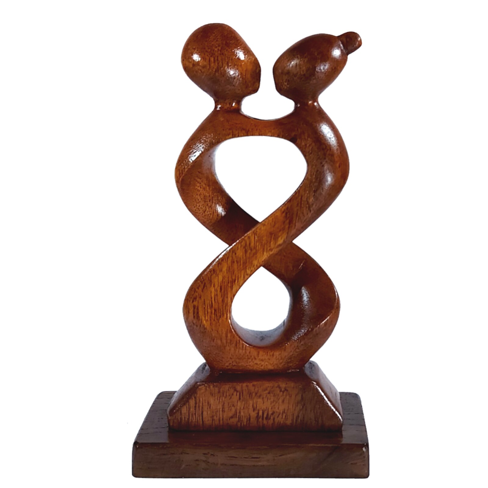 Statueta ArtDeco Infinite Love lucrata manual din lemn exotic, dimensiuni 23 cm inaltime, 12 cm lungime si 6 cm latime