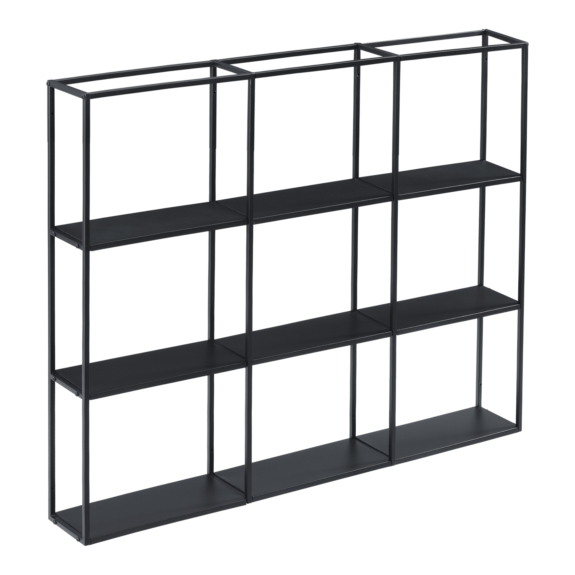 Raft de perete 130, en.casa, Jelsa, 130 x 18 x 110 cm, metal, negru, cu 9 polite, 45 Kg