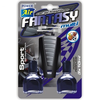 Odorizant auto pentru gura ventilatie Power Air Fantasy, aroma fantasy multi sport , 2 rezerve Odorizant auto pentru gura ventilatie Power Air Fantasy, aroma fantasy multi sport , 2 rezerve
