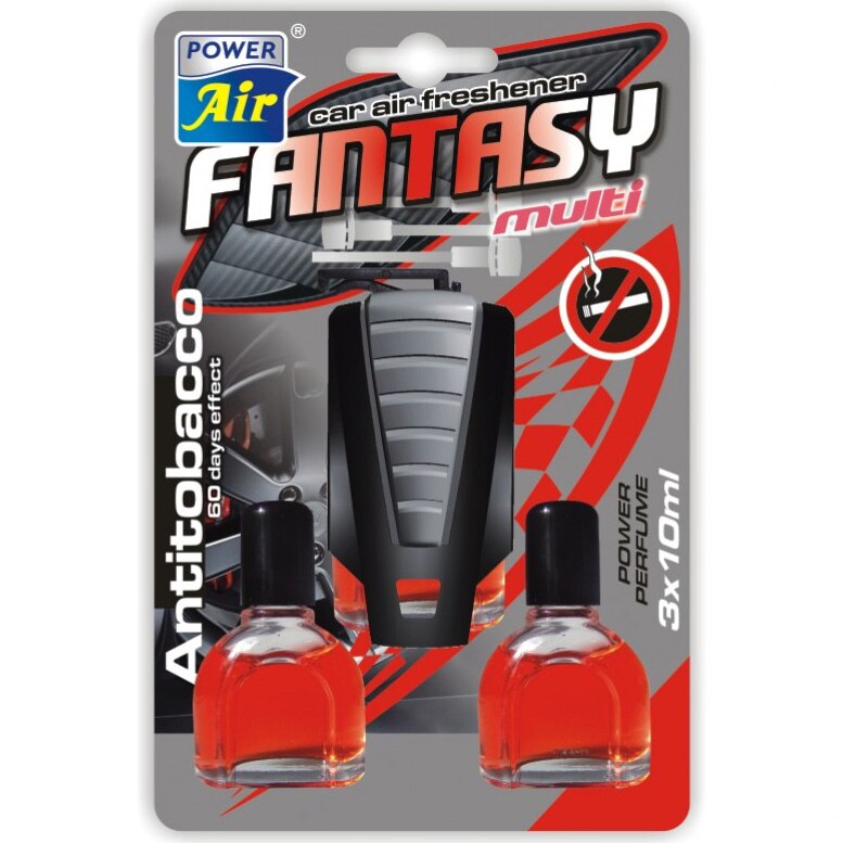 Odorizant auto pentru gura ventilatie Power Air Fantasy, aroma multi antitobaco , 2 rezerve