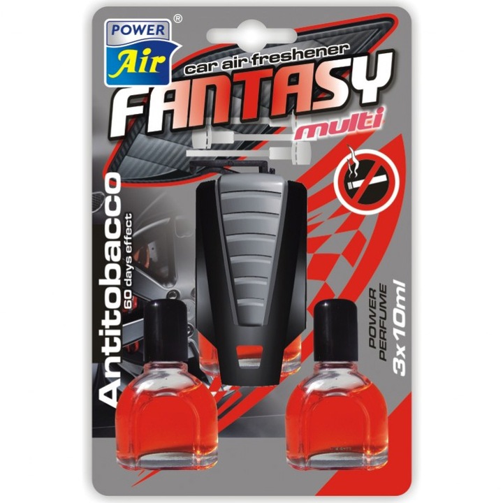 Odorizant auto pentru gura ventilatie Power Air Fantasy, aroma multi antitobaco , 2 rezerve