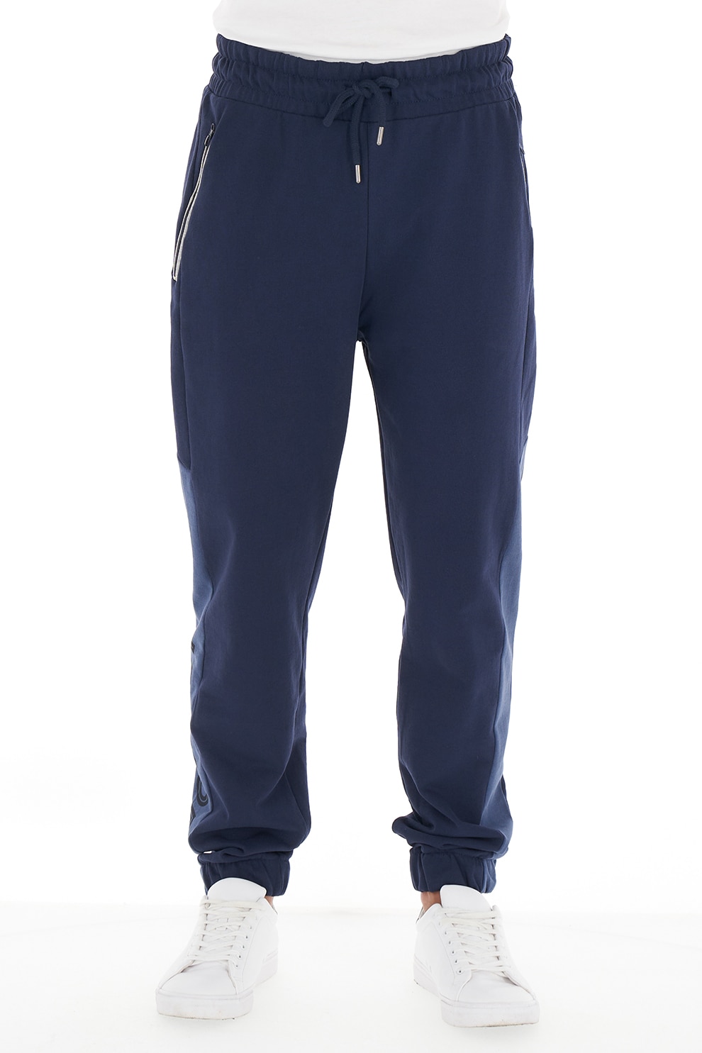 Lee Cooper, Pantaloni sport cu imprimeu logo, Bleumarin