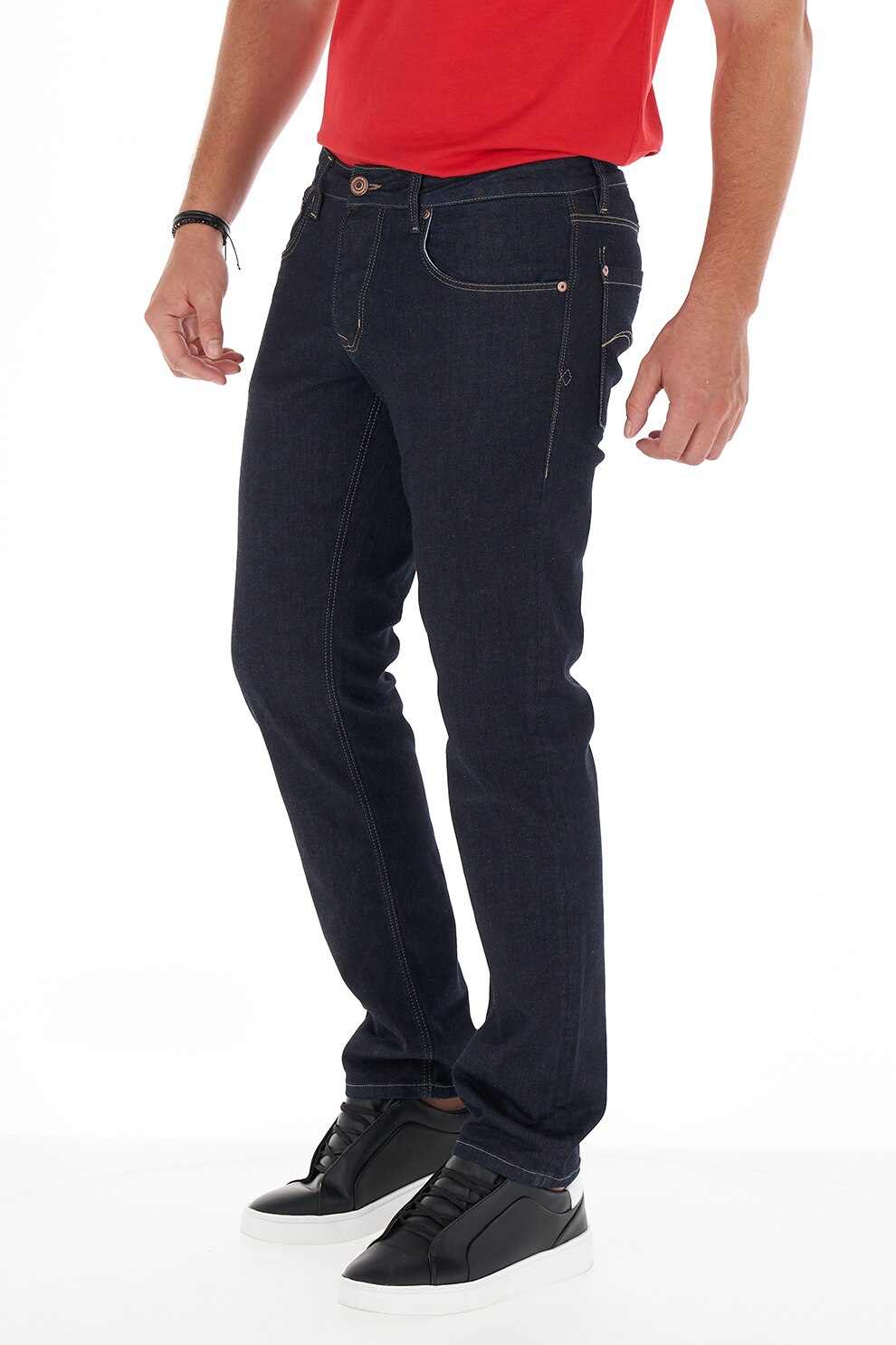 Lee Cooper, Blugi drepti cu cusaturi contrastante, Bleumarin inchis
