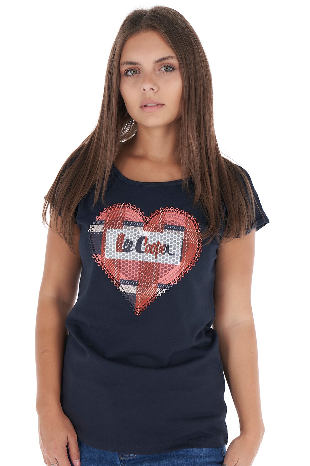 Lee Cooper, Tricou cu imprimeu cu inimi, Bleumarin