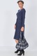 Rochie, ROH DR4331, bleumarin, cu fusta plisata, M-L