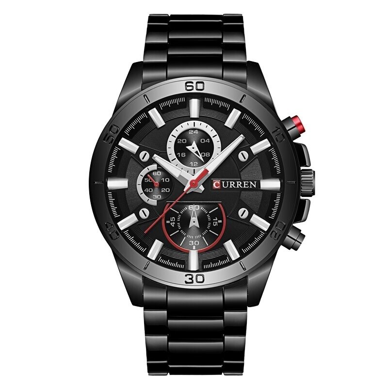 Ceas barbatesc Curren Rabbet, Otel inoxidabil, Negru / Negru