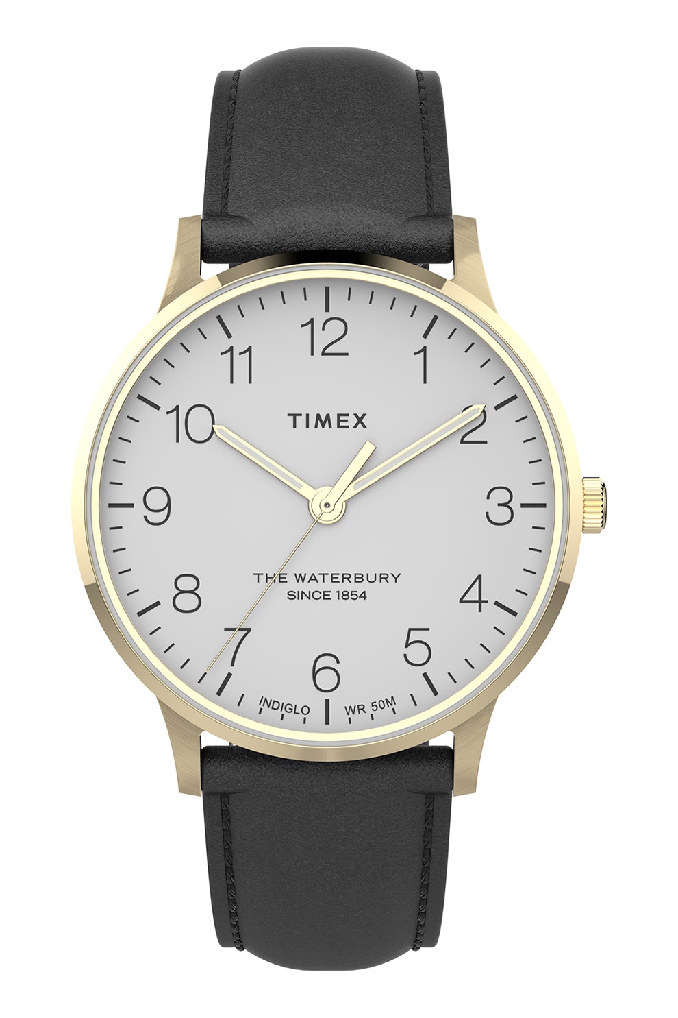 Timex, Ceas cu o curea de piele Waterbury 36 MM, Negru