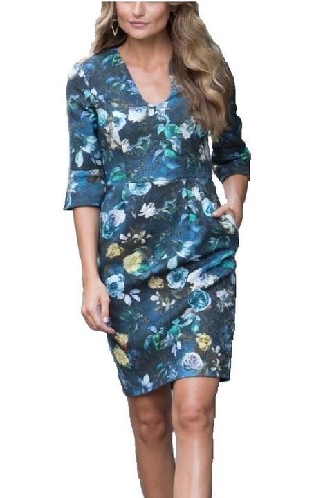 Rochie Zina dama, albastru, Albastru