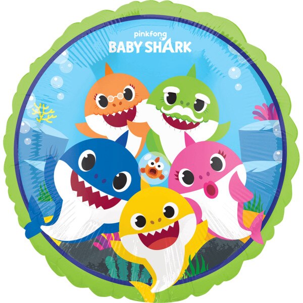 Balon folie rotund Baby Shark 43 cm