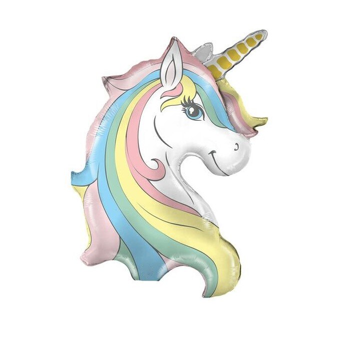 Balon folie mini figurina cap unicorn macaron 25 * 39 cm