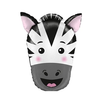 Balon folie mini figurina cap zebra 24 * 30 cm Balon folie mini figurina cap zebra 24 * 30 cm