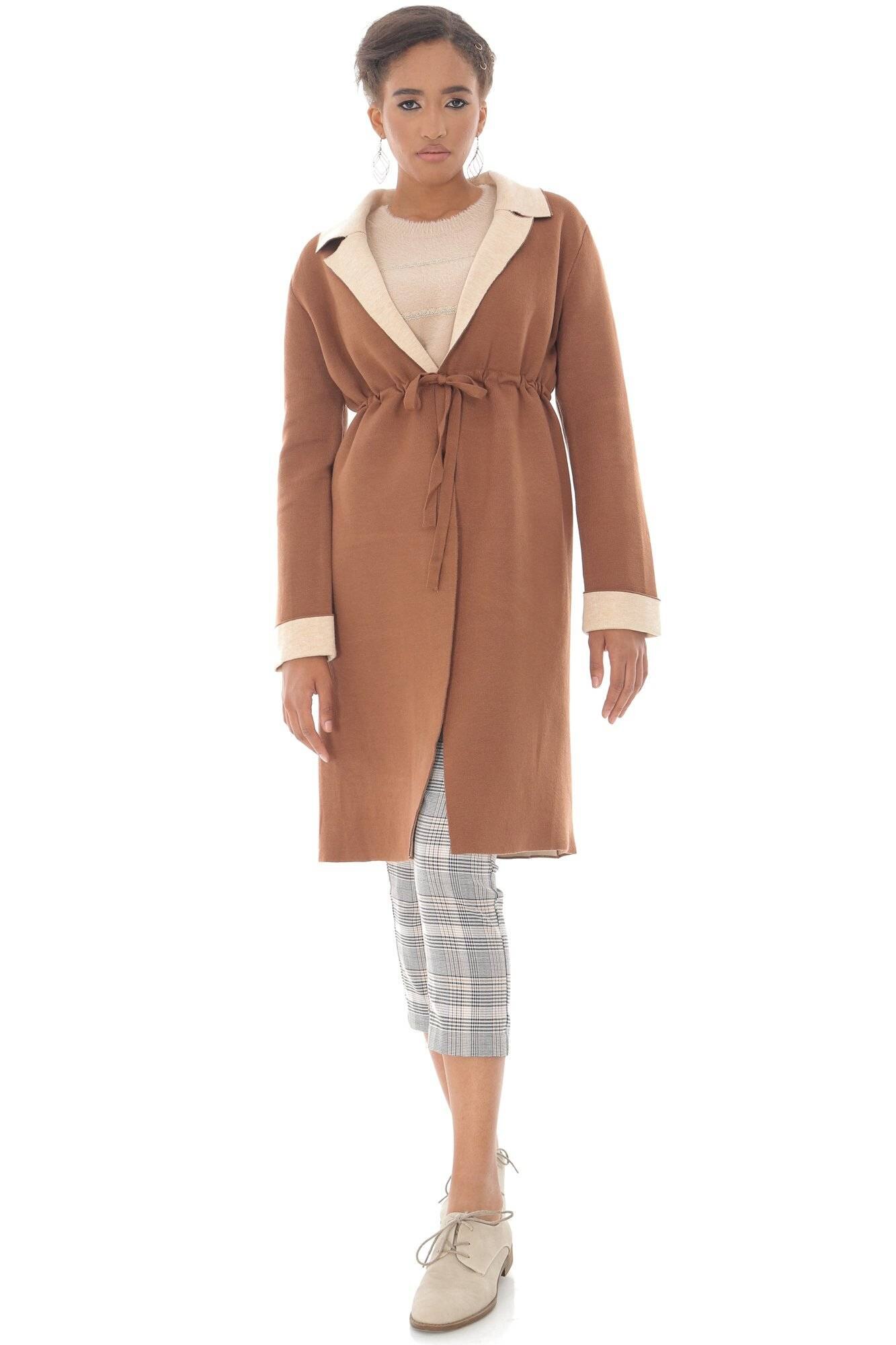 Cardigan de dama, ROH JR546, cu cordon in talie