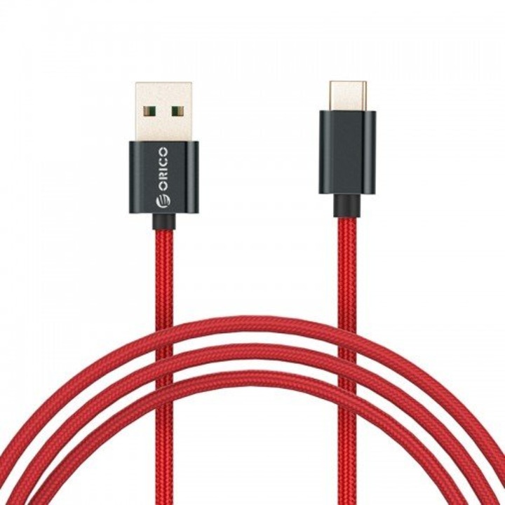 Orico KAC-10-RD kábel, USB2.0 dugó – dugó, piros fonat, 1 m