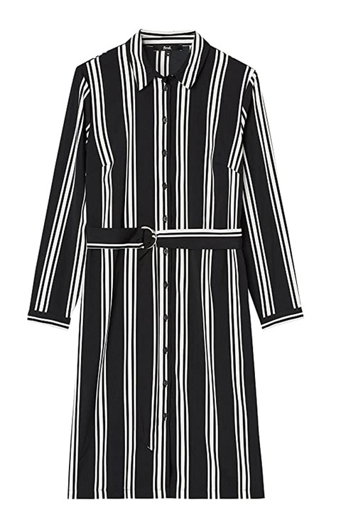 Rochie dama, Find, Bumbac/Modal, Alb/Negru, S