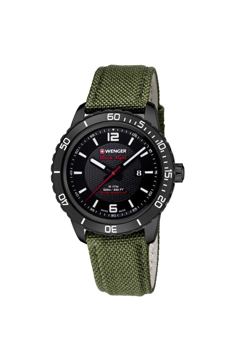 Ceas barbatesc Wenger, 01.0851.125, Negru/Verde