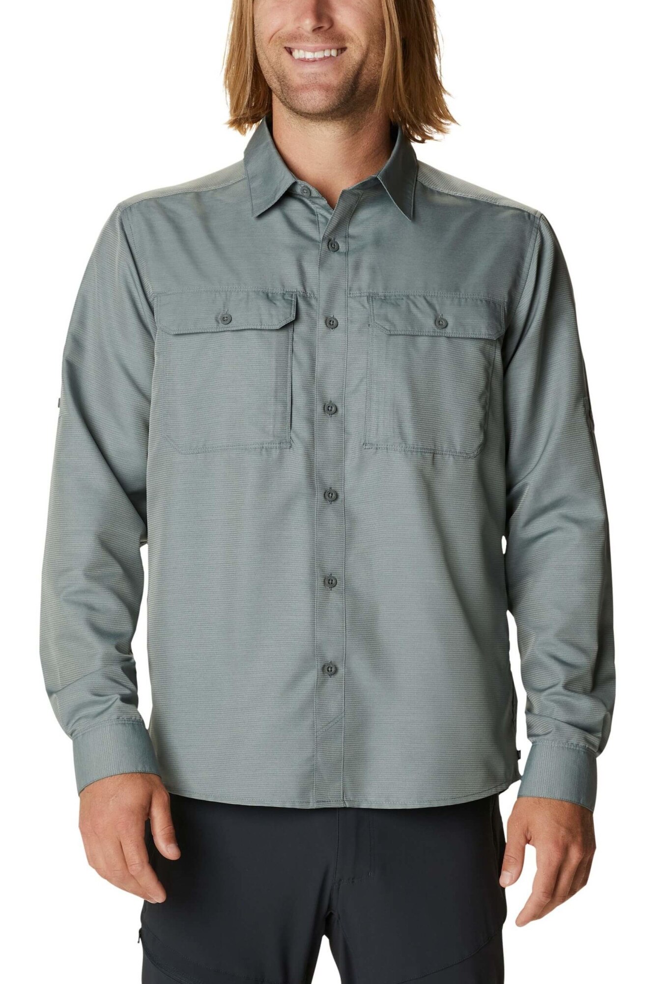 Camasa barbati de drumetie, Mountain Hardwear Canyon Long Sleeve Shirt, Gri