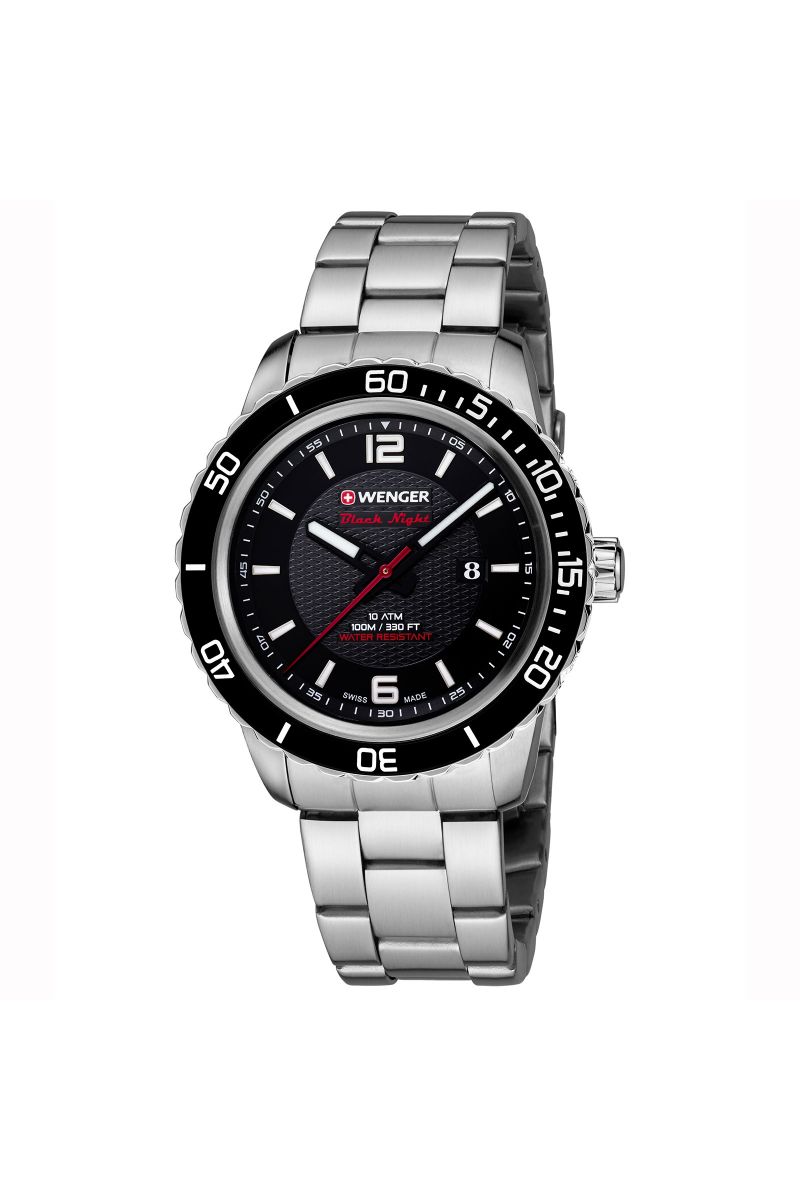 Ceas barbatesc Wenger, 01.0851.122, Argintiu/Negru