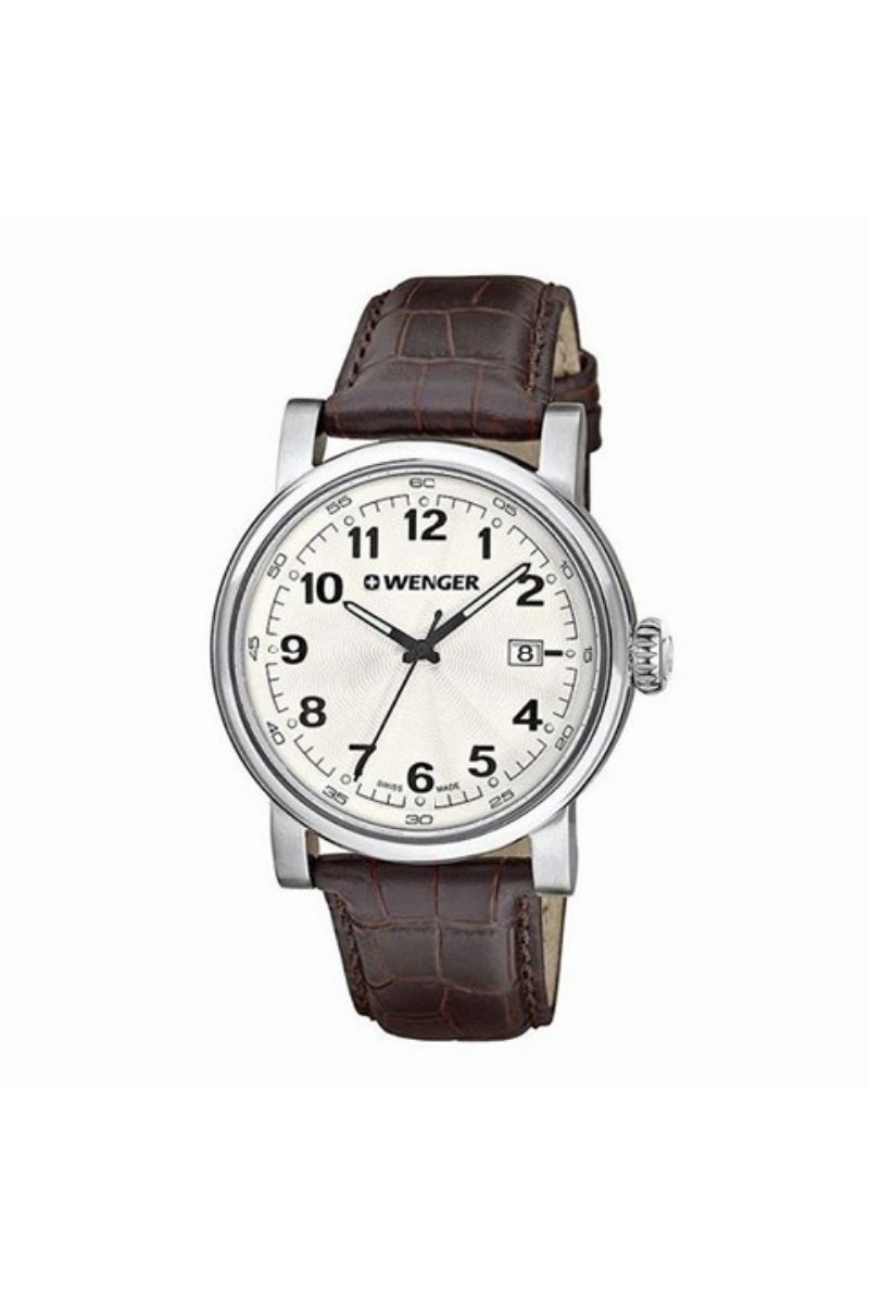 Ceas barbatesc Wenger, 01.1041.114, Maro/Argintiu