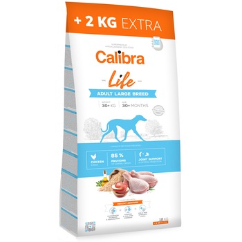 Hrana uscata pentru caini Calibra Life Adult Large, Pui, 12 + 2Kg