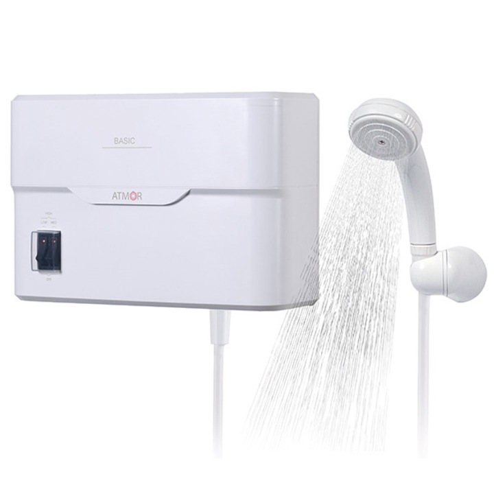 Incalzitor instant de apa, electric, pentru dus, 3 trepte incalzire, 2 kW, 3.5 kW, 5.5 kW, protectie la umiditate, 300 x 182 x 95 mm