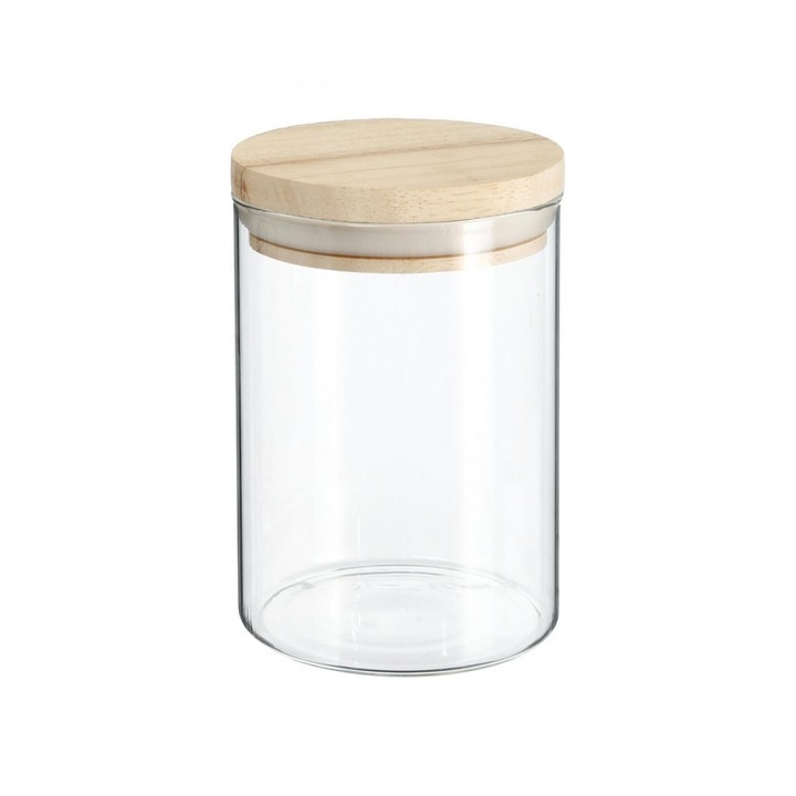 5five befőttesüveg, 1300 ml, üveg, fa tetővel