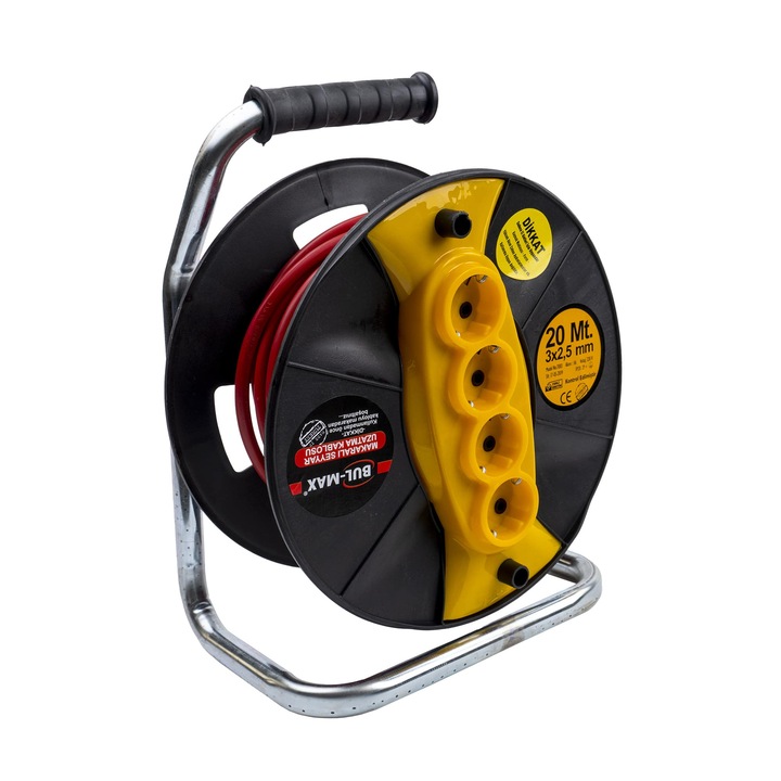 Z-tools Kábelhosszabbító görgő 4 aljzattal, 3x2,5mm, 20m / EXT 5658