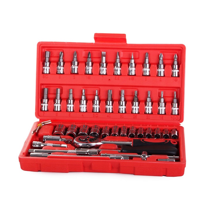 Trusa combinata cu 46 piese, Zola®, carcasa depozitare, otel chrome-vanadium