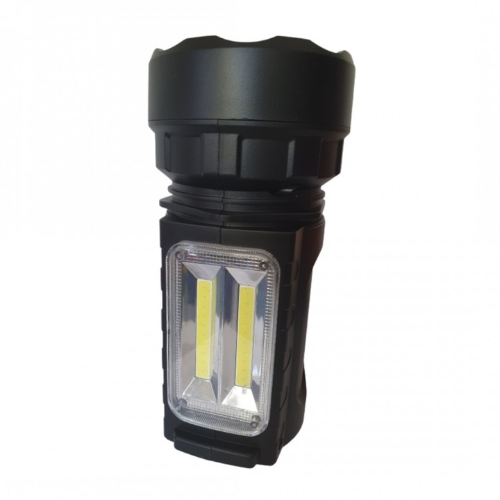 Преносим ултраярък LED фенер COB, SS-5928-1, черен цвят