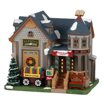 Figurina Christmas Village Lemax, Libraria lui Parson, Functie Lumini, Led pe Baterii Figurina Christmas Village Lemax, Libraria lui Parson, Functie Lumini, Led pe Baterii