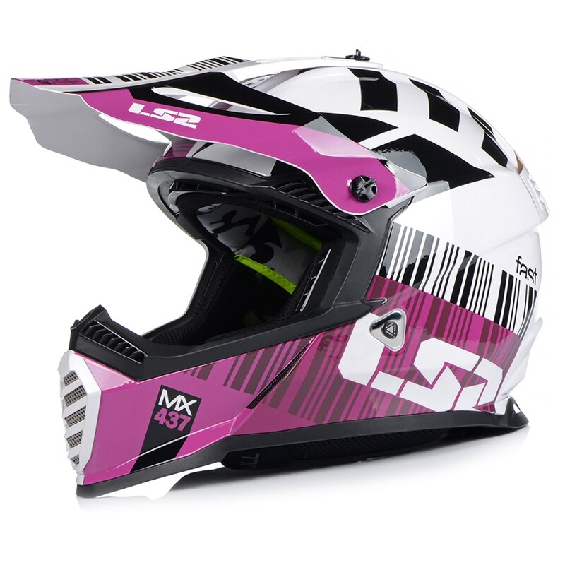 Casca moto, LS2, MX437, Protectie UV, ABS, Violet, S (55-56cm)