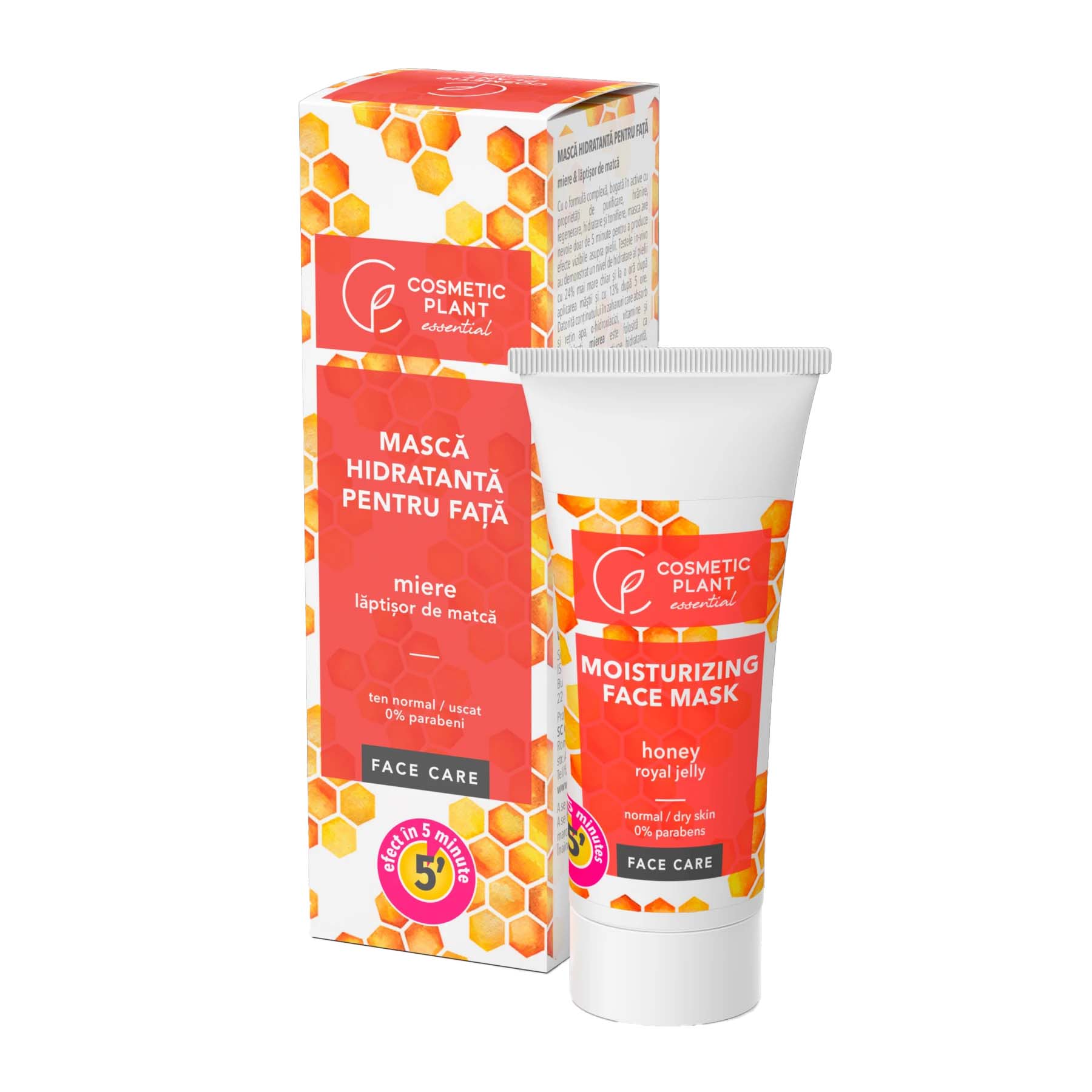 Masca hidratanta pentru fata cu miere si laptisor de matca, Cosmetic Plant, 30 ml