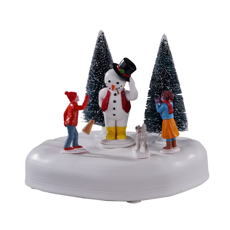 Figurina Christmas Village Lemax, Frosty spune Salut, Functie Miscare