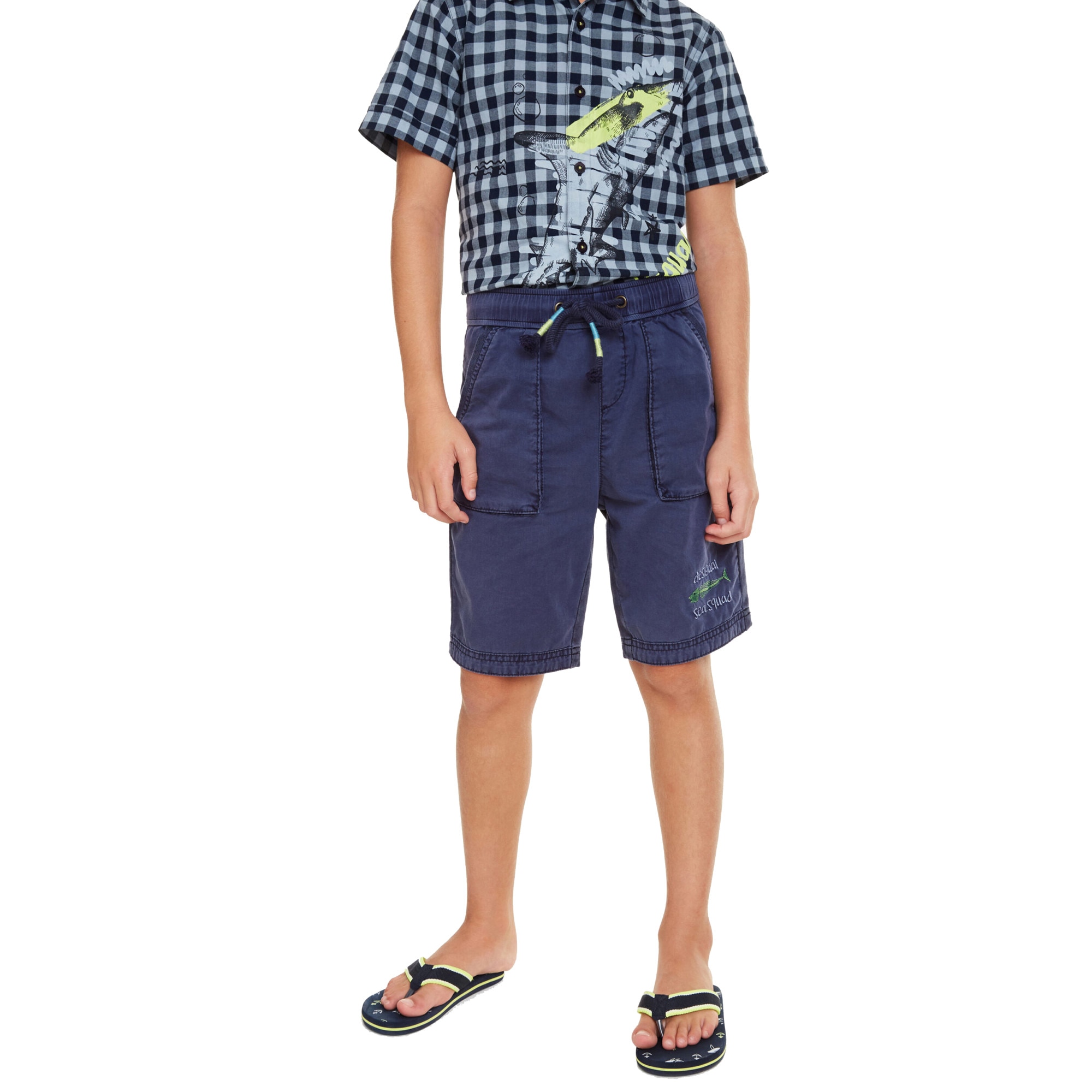 Pantaloni bermuda cargo Rugby, Desigual, Bleumarin, 5-6 ani