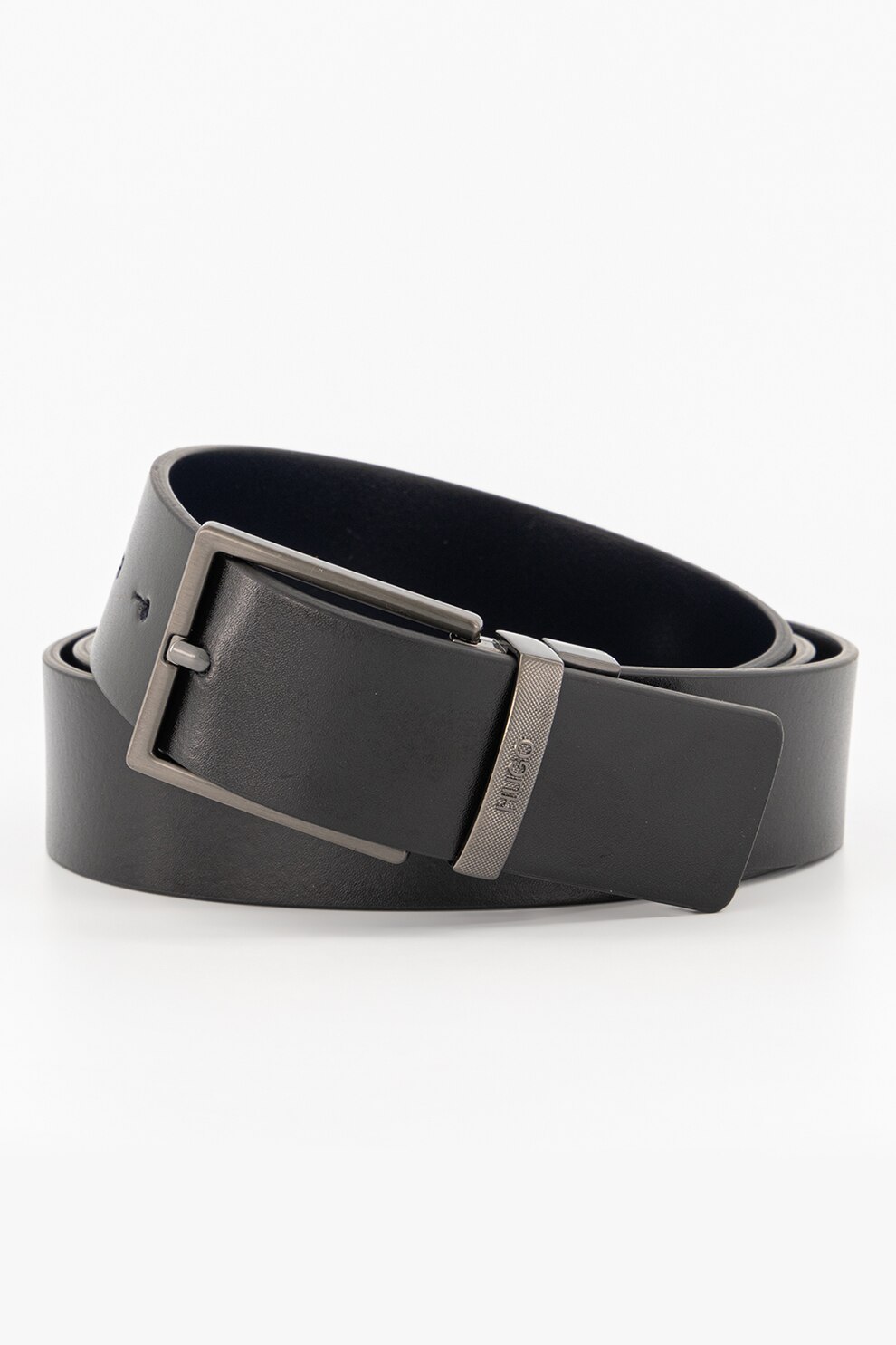 HUGO, Curea din piele Ginon, Negru