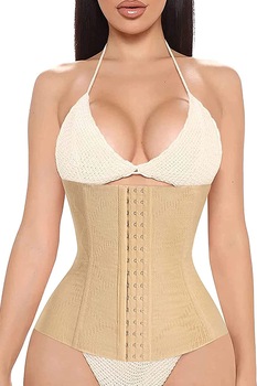 Corset modelator Jetitude™ pentru modelare a taliei cu grad de compresie mediu, talie de viespe cu 4 tije model waist trainer clepsidra, Bej, Marime M Corset modelator Jetitude™ pentru modelare a taliei cu grad de compresie mediu, talie de viespe cu 4 tije model waist trainer clepsidra, Bej, Marime M