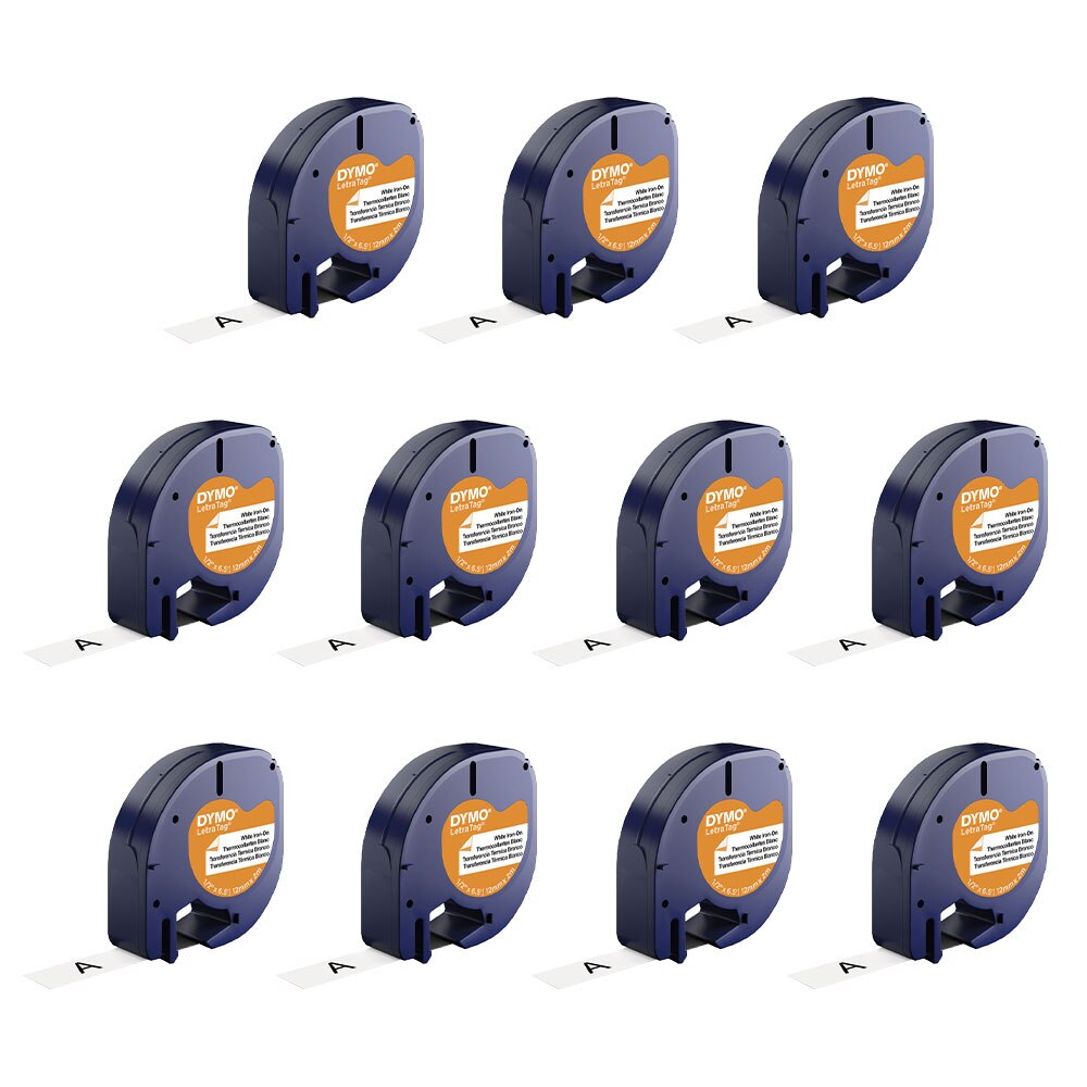 Set 11 role DYMO Letratag Iron-On, etichete pentru haine, 12mm x 4m, alb, DY18769P