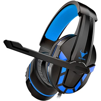 Casti Gaming KiKC 4PRO, Ultra Light Surround Sound HD, Pentru PC / XBOX / PS / Nintendo, Microfon Noise Cancelling, Zero Ear Pressure, Control Volum, Protectie ureche din piele, Ajustabile, Multi Platform, Difuzor 40mm, SmartVIBE™, Blue Edition Casti Gaming KiKC 4PRO, Ultra Light Surround Sound HD, Pentru PC / XBOX / PS / Nintendo, Microfon Noise Cancelling, Zero Ear Pressure, Control Volum, Protectie ureche din piele, Ajustabile, Multi Platform, Difuzor 40mm, SmartVIBE™, Blue Edition