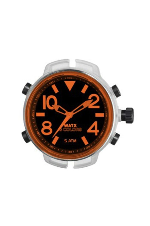 Ceas barbatesc fara curea Watx & Colors, RWA3702, Portocaliu/Negru