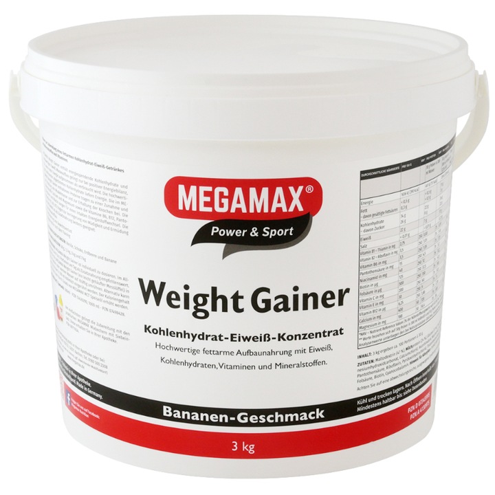 Proteina pentru crestere in greutate, Megamax, Aroma banane, 3 kg