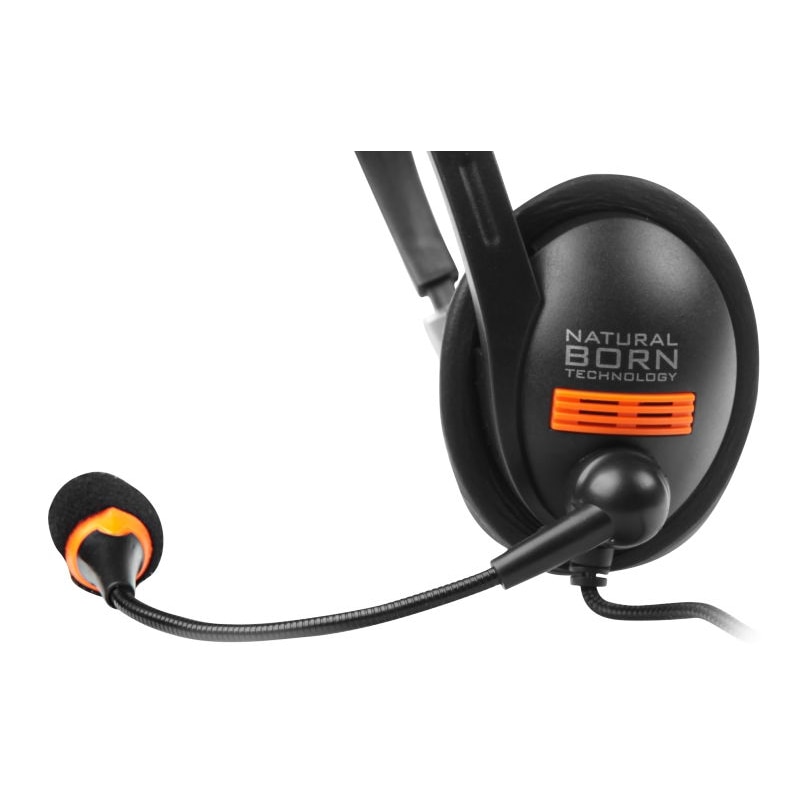 Casti cu microfon Natec NSL-0294, Cu fir, Negru