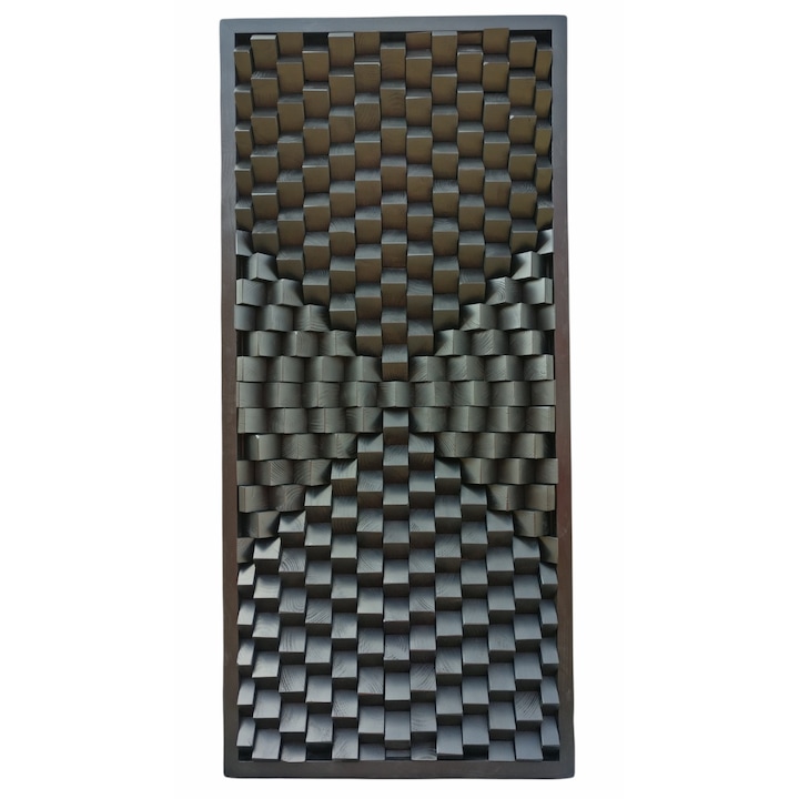 Panel acustic, tablou 3D din lemn masiv, All Blacks, 60x120 cm