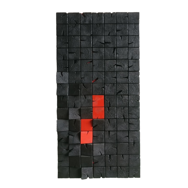 Картина от масивно дърво, Обгорена, 2D/3D, 56,5 x 113 см