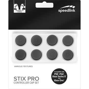 Set 8 capace protectie pentru controller consola PS5 / PS4 / Xbox, Speedlink, SL-460800-BK Set 8 capace protectie pentru controller consola PS5 / PS4 / Xbox, Speedlink, SL-460800-BK