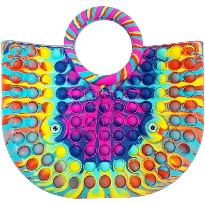 Pop It Now interaktív játék, fogantyús táska, tarka, Avaleea, 35 cm