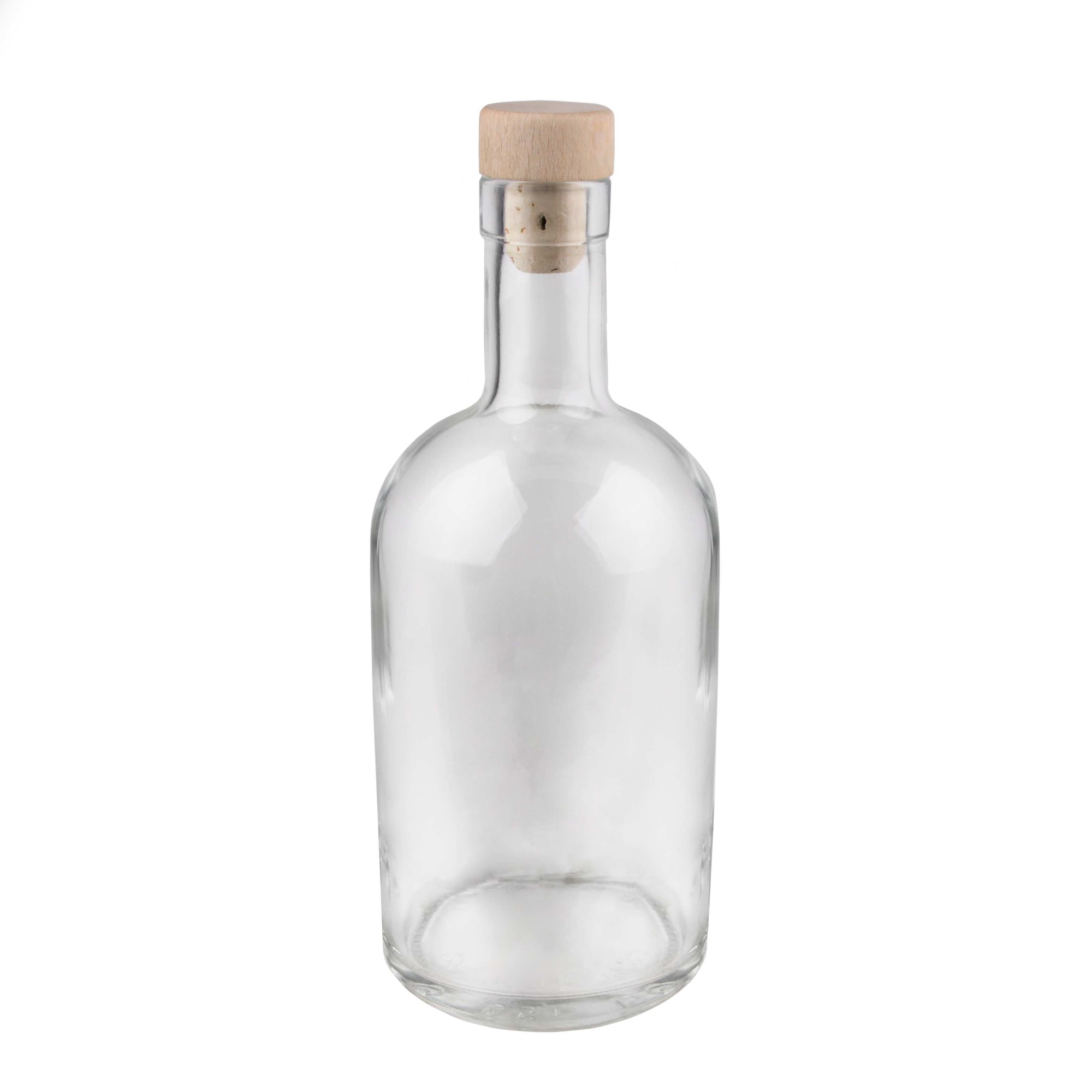Sticla transparenta, pentru lichior, cu dop, capacitate 500 ml