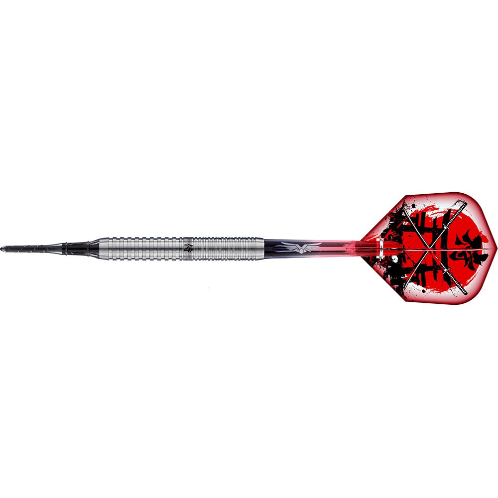 Set 3 sageti darts Shot Toni Alcinas The Samurai, Otel, 18 g, Rosu/Argintiu